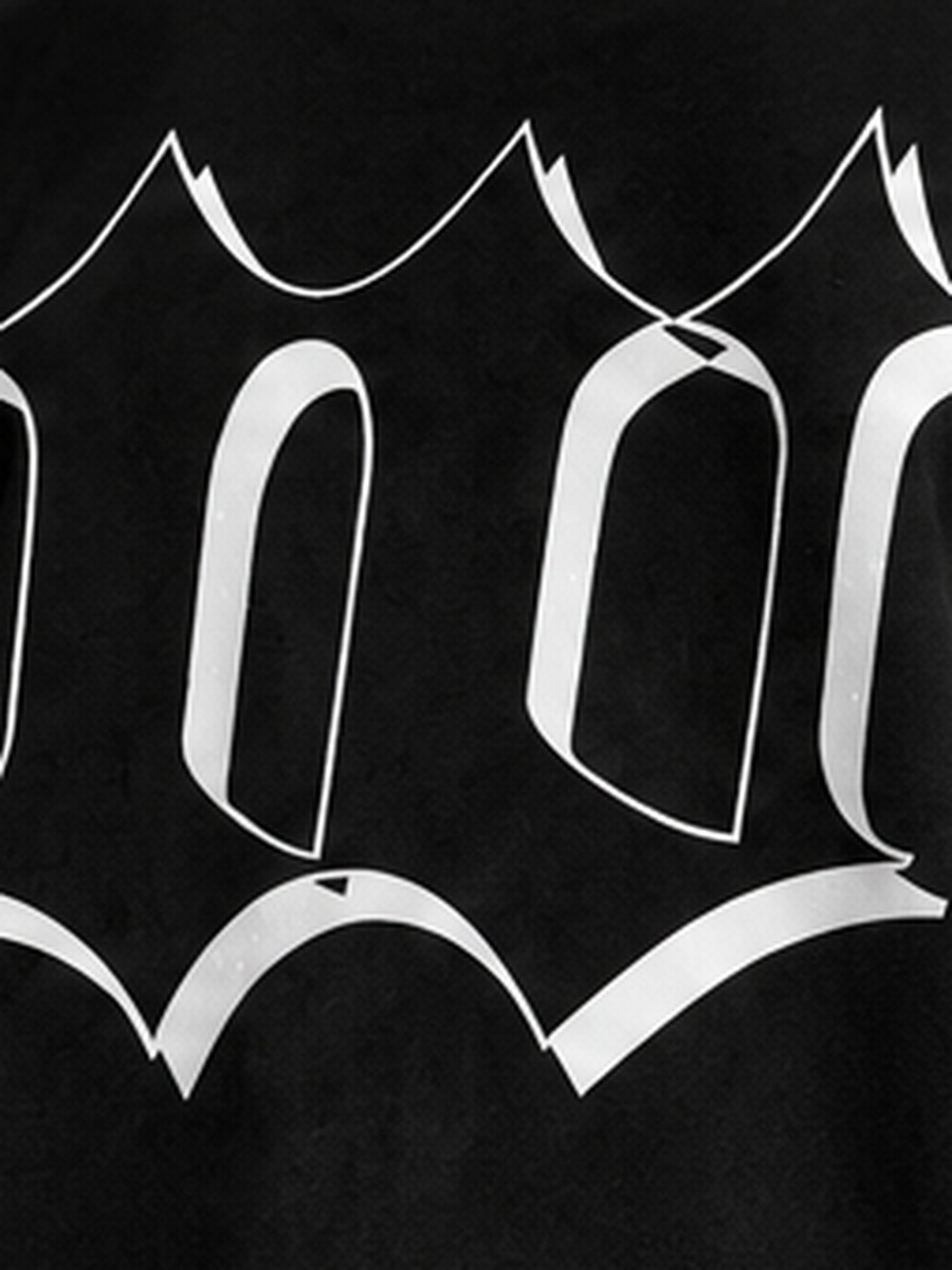 Eyelet Wordmark Tee in Washed Black — view 7